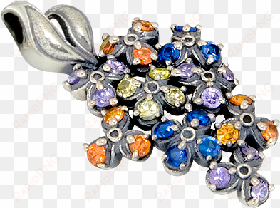 sterling silver pendant 'wild flowers' - silber-anhänger mit zirkonia