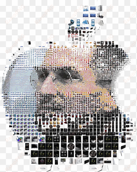 steve jobs png image - steve jobs face in apple logo