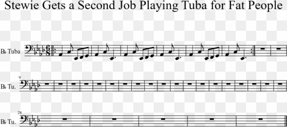 stewie gets a second job playing tuba for fat people - sheet music