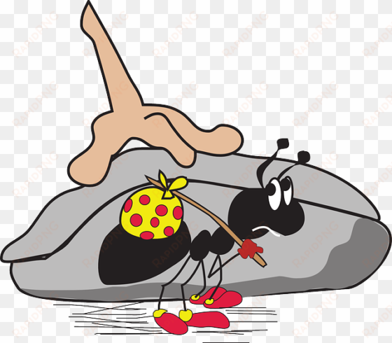 stick, rock, hand, cartoon, ant, hiking, bag, insect - ant under rock clipart
