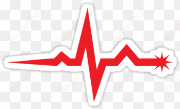 sticker featuring a single, normal ecg-wave - ecg wave png