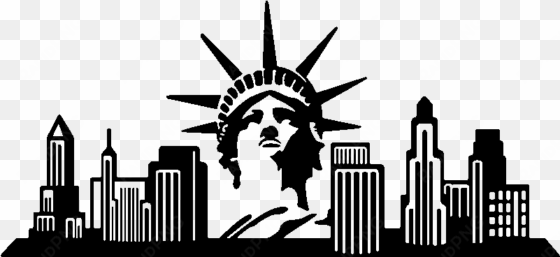Sticker New York Et La Statue De La Liberte Ambiance - Dailinming Statue Of Liberty & New York Giant Art transparent png image