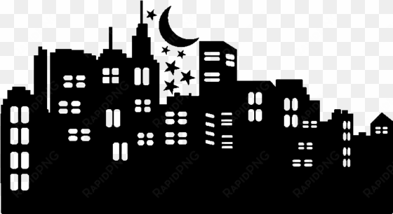 sticker new york gratteciels de nuit ambiance sticker - silhouette