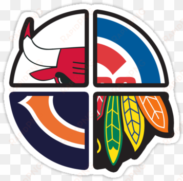 stickerrrrsssssss sports art, sports logo, sports teams, - chicago sports teams combined logo