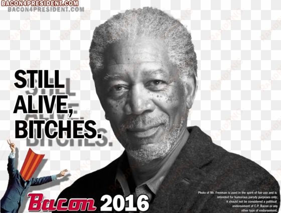 Still Alive Bitches - Morgan Freeman Poster Bw Portrait 24x36 transparent png image