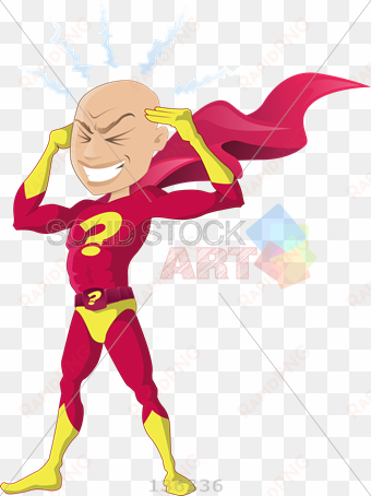 stock illustration of super thinker superhero with - superhero thinking