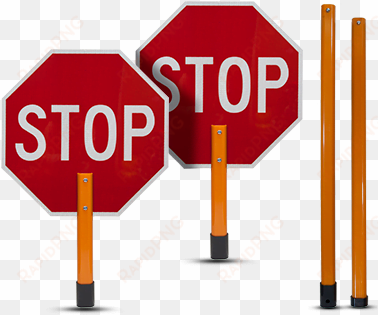 stop / stop rigid sign with handle & staff - stop and slow signs