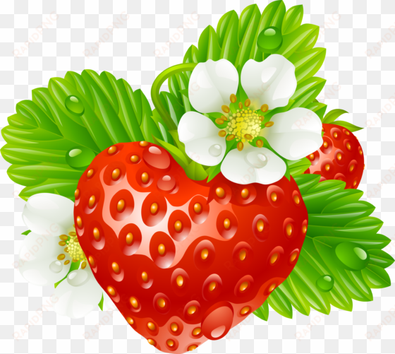 strawberries clip free - straberry heart square car magnet 3" x 3"