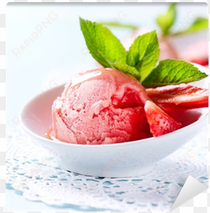 strawberry homemade icecream scoop wall mural • pixers® - ice cream