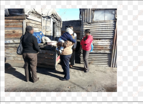 students with health promoter in a township, grabouw - grabouw