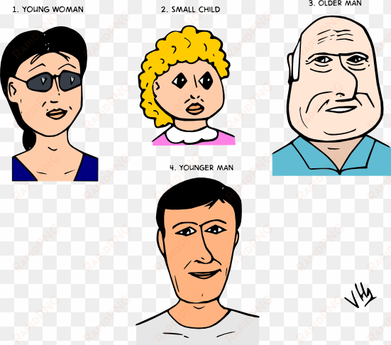 study of human faces - gaunt face cartoon