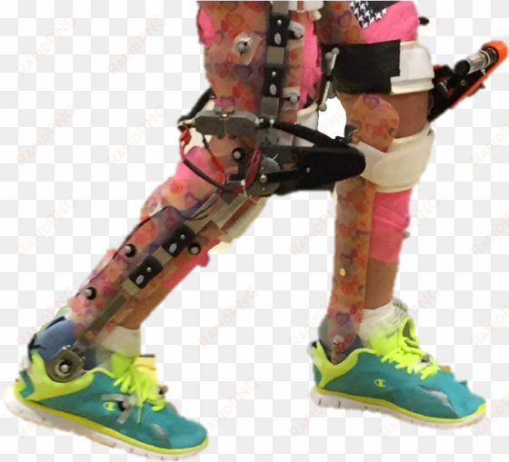 study participant wearing a robotic exoskeleton - knee exoskeletons