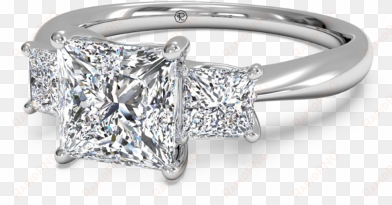 stylish princess cut diamond ring mountings three - three stone engagement ring round