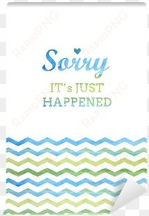 stylized card with watercolor phrase and zigzag chevron - stock illustration