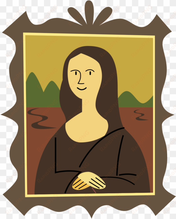 stylized mona lisa - clip art mona lisa