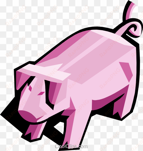 stylized pig royalty free vector clip art illustration - clip art
