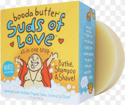 suds of love ❤ all in one soap from booda organics - booda organics suds of love bar soap