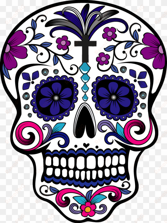 sugar skull and t shirt design with illustration - day of the dead art skulls