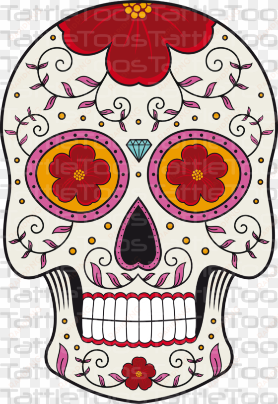 Sugskull 12 - Day Of The Dead Retractable Id Badge Holder - Gold transparent png image