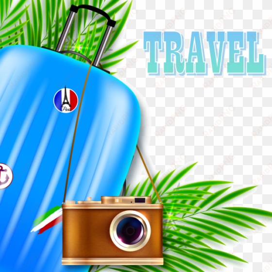 suitcase and camera, travel, suitcase, camera png and - travel