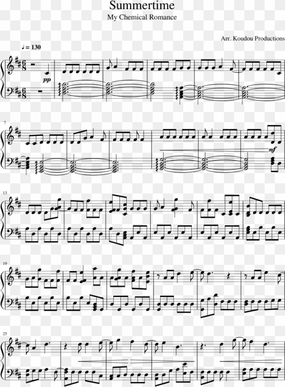 summertime sheet music composed by arr - finding paradise ending theme