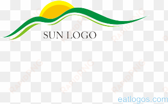 sun with hills logo design download - illustration
