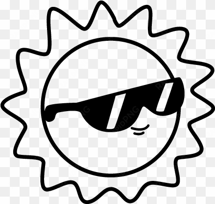 sun with sunglasses coloring page