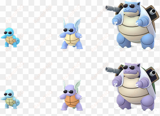 sunglasses wearing shiny wartortle - shiny squirtle with sunglasses