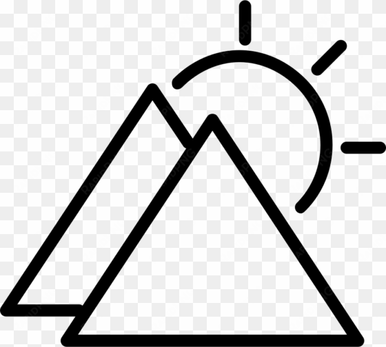 sunny day symbol outline with triangular mountains - simbolo de una montaña
