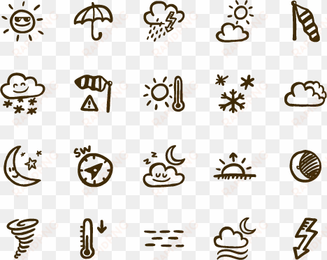 sunny icons - hand drawn weather icons