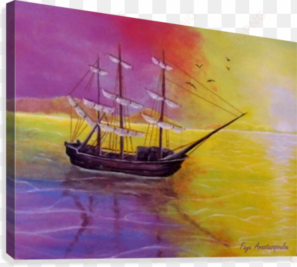 sunset sail canvas print - painting