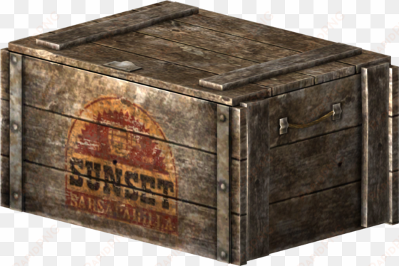 sunset sarsaparilla crate - fallout wooden box