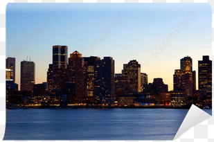 sunset time view of boston skyline over charles river, - boston harbor