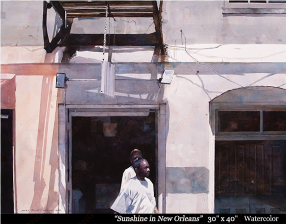 sunshine in new orleans dean mitchell studio - watercolor painting