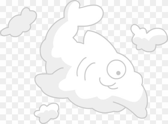 Super Hero Bounce Cloud Fish - Cartoon transparent png image