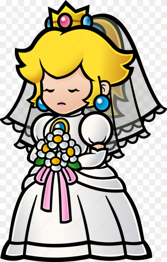 Super Paper Mario By Fawfulthegreat64 - Wedding Peach Paper Mario transparent png image
