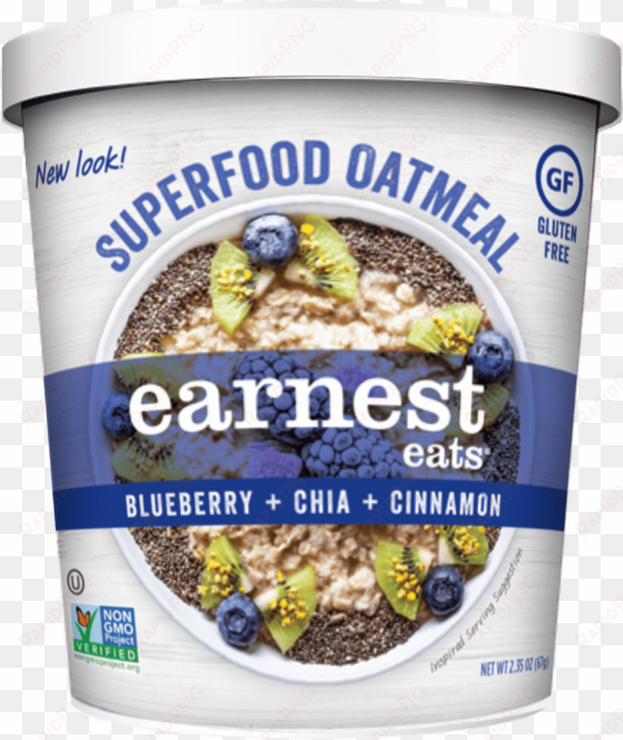 superfood blueberry chia hot & fit cereal cups-12 pack - earnest eats hot & fit cereal superfood blueberry