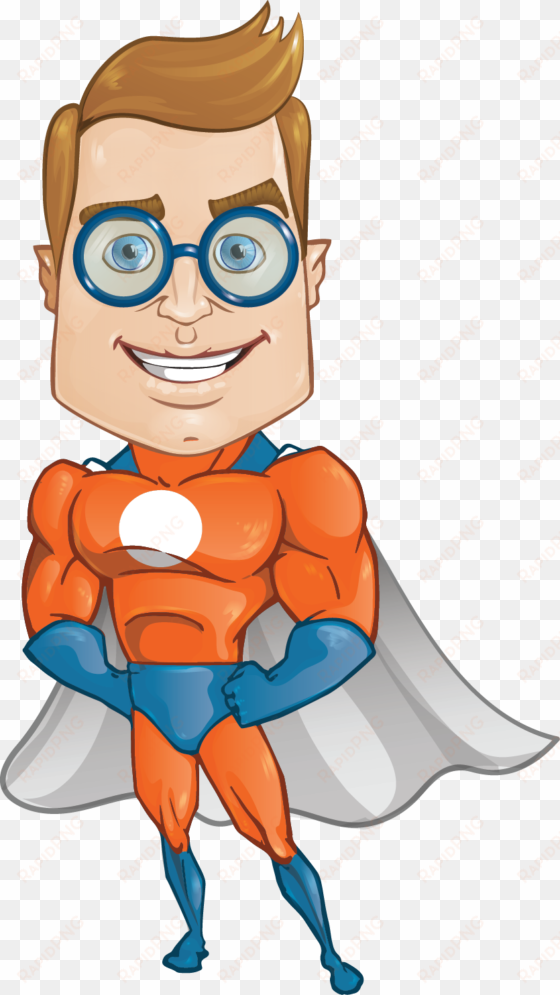 superhero free to use clipart - superhero with glasses cartoon