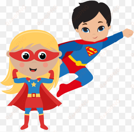 superhero png pic - superhero boy and girl clipart