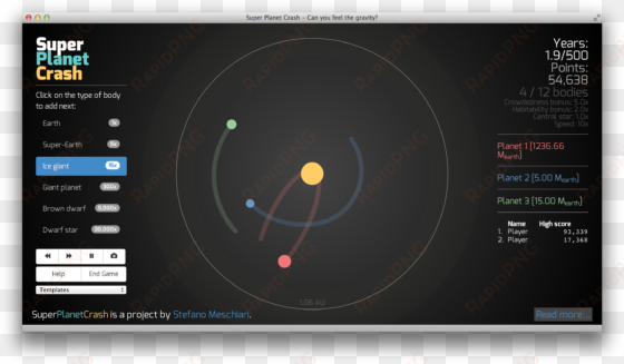 superplanetcrash - crear tu propio planeta