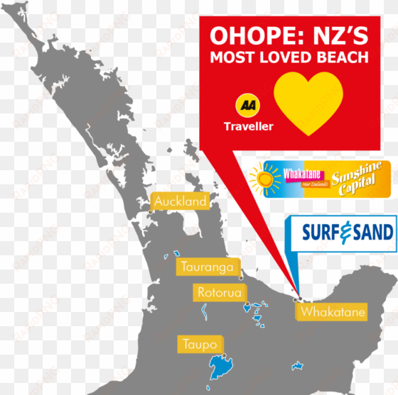 surf and sand - ohope beach map