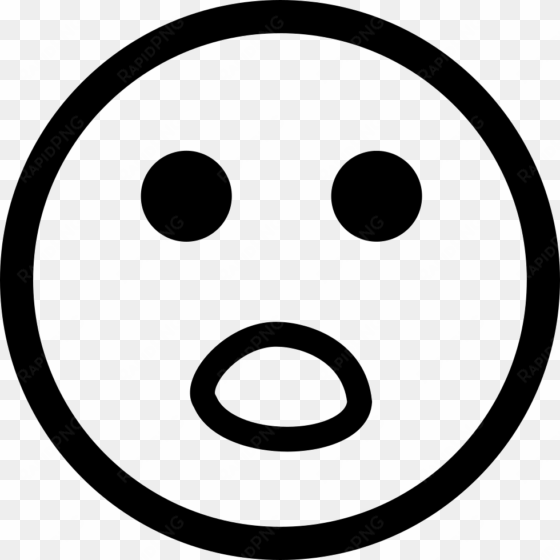 surprised face - - sad face black and white clipart