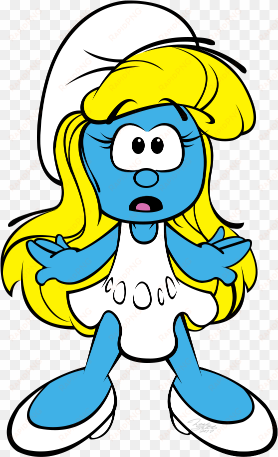 surprised smurfette doodle - smurfette surprised