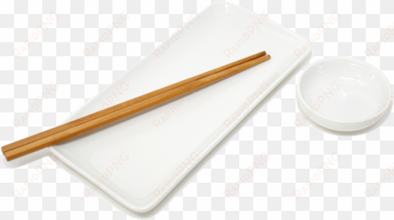 sushi plate, soy sauce dish and chopsticks - sushi plate, soy sauce dish and chopsticks - white