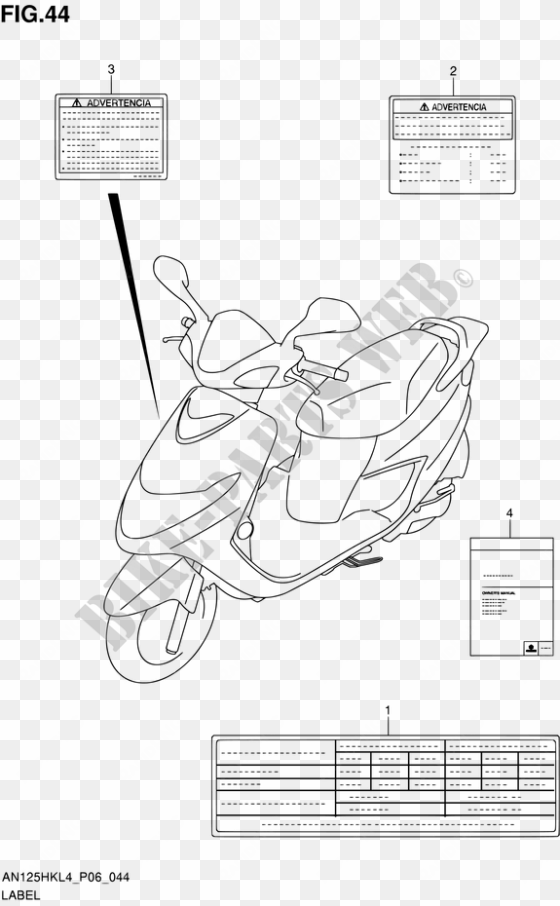 suzuki scooter 125 burgman 2014 an125hk l4 body/frame - 3vl f514a 00 yamaha