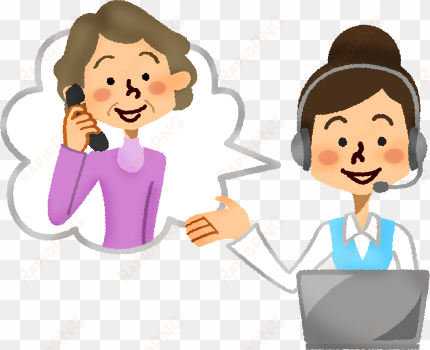 svg library library call center operator with senior - call center clipart