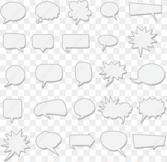 svg transparent stitched vector speech bubbles - dialog box
