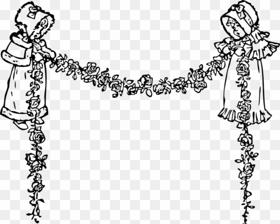 swag garland floral - garland coloring page