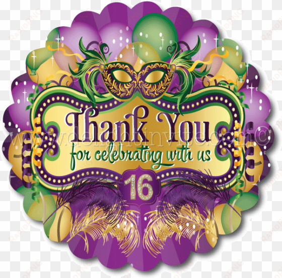 sweet 16 mardi gras favor tags - mardi gras party favor tags