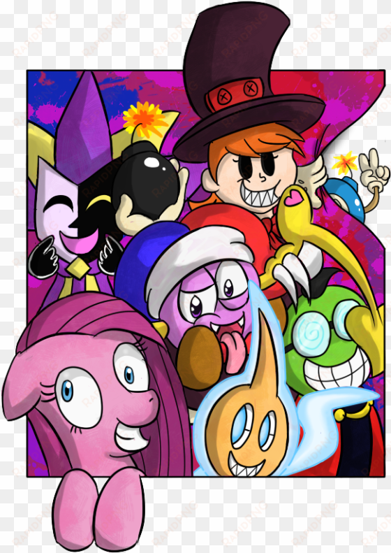 sweet candy girl, crossover, dimentio, fawful, kirby, - fawful and dimentio